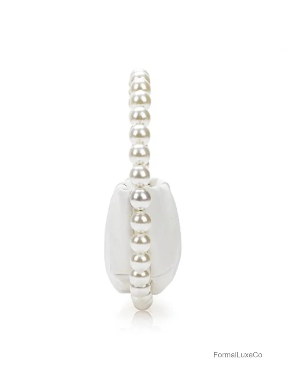 Faux Leather Pearl Handle Pleated Clutch Evening Bag Party Prom